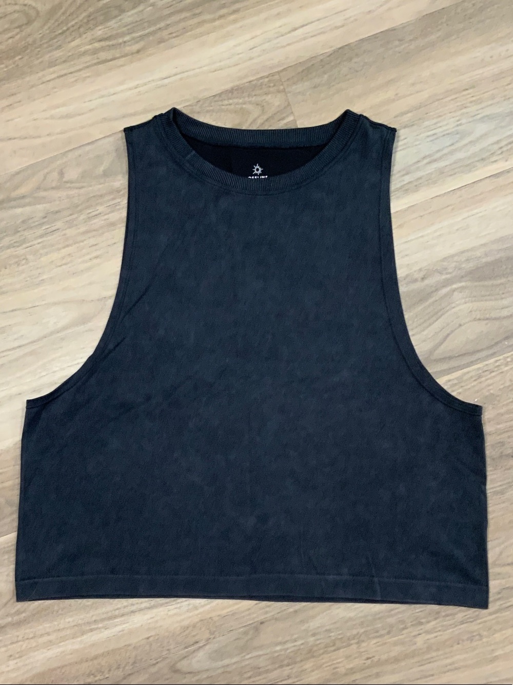Offline by Aerie Sleeveless Black Cropped Tank Top - Modern Crew Neck